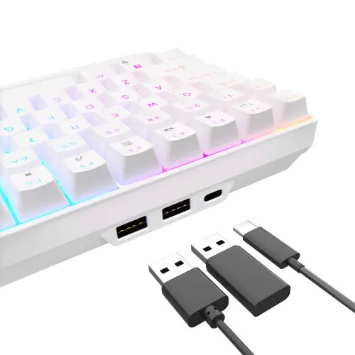 Royal Kludge RK96 RGB Hot-Swappable Tri-Mode Blue Switch Wireless Mechanical Keyboard White — image 3 of 3