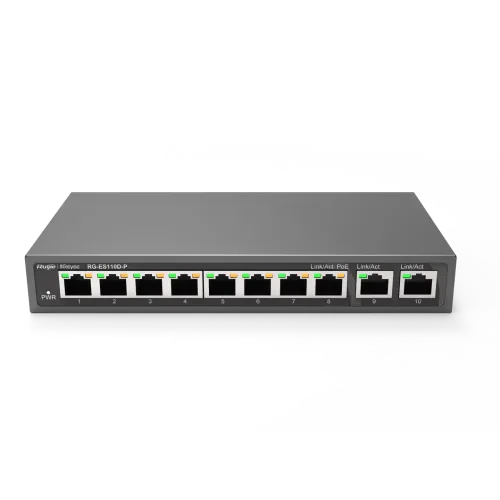 Ruijie RG-ES110D-P 10-Port Desktop Unmanaged PoE Switch