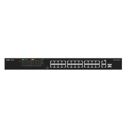 Ruijie RG-ES126FGS-LP 24-Port 10/100 with 2-Port Gigabit Unmanaged PoE Switch
