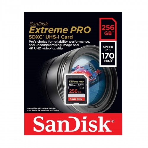 SanDisk Extreme PRO 256GB 170mbps SDXC UHS-I Memory Card (SDSDXXY-256G-GN4IN) — image 4 of 4