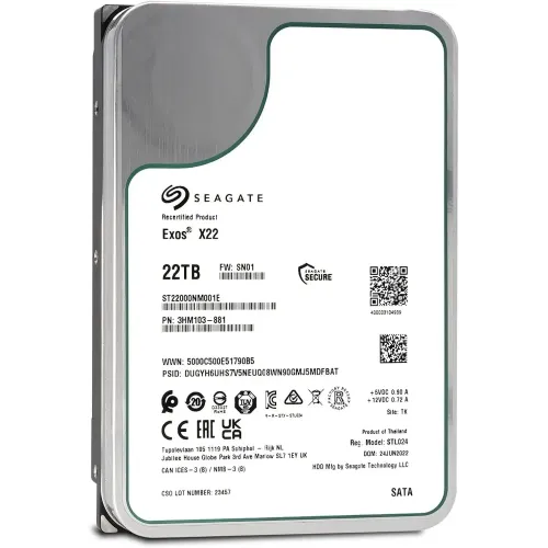 Seagate Exos X22 22TB 7200rpm SATA 6Gb/s 3.5" Enterprise HDD — image 2 of 3