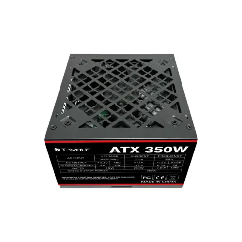 T-Wolf ATX 350W Power Supply With Cable Black — image 3 of 4