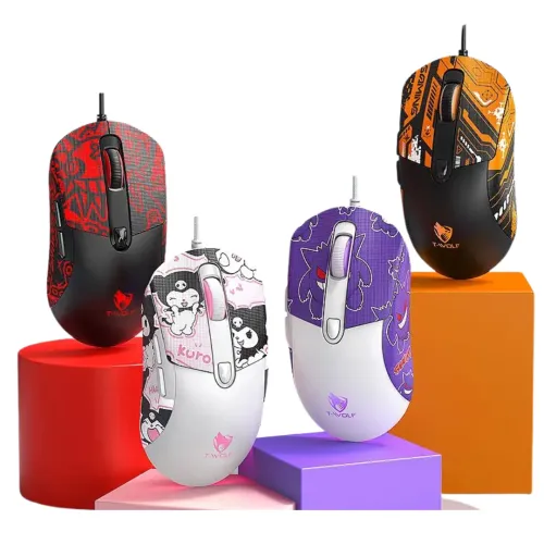 T-WOLF G550 RGB Gaming Mouse with Kuromi Sticker — image 6 of 6