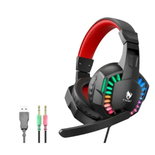 T-WOLF H120 RGB Gaming Headphone with Microphone — image 2 of 3