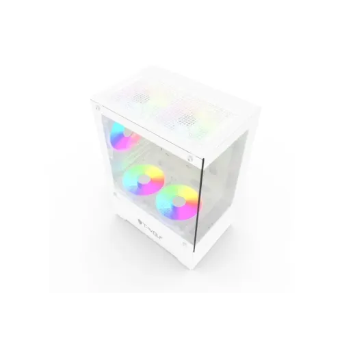 T-Wolf Ice Cooler X5 ARGB M-ATX Mid Tower Gaming Casing White — image 2 of 6