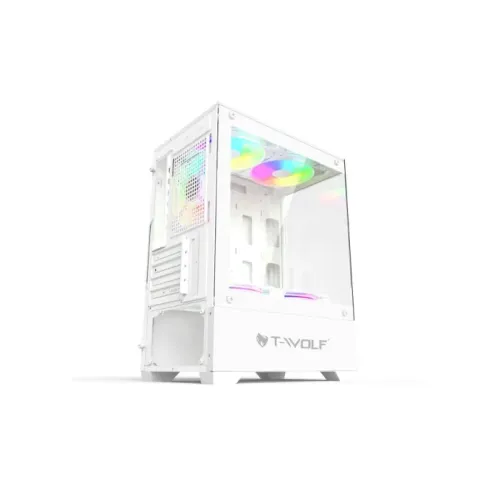 T-Wolf Ice Cooler X5 ARGB M-ATX Mid Tower Gaming Casing White — image 3 of 6