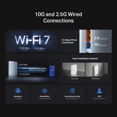 TP-Link Archer BE450 BE7200 Dual-Band Wi-Fi 7 Router — image 4 of 6