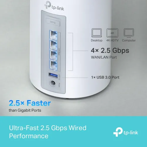 TP-Link Deco BE65 BE11000 Tri-Band WiFi 7 Mesh Router (1-Pack) — image 4 of 6