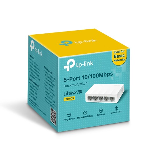 TP-Link LS1005 5-Port 10/100Mbps Desktop Network Switch — image 3 of 3