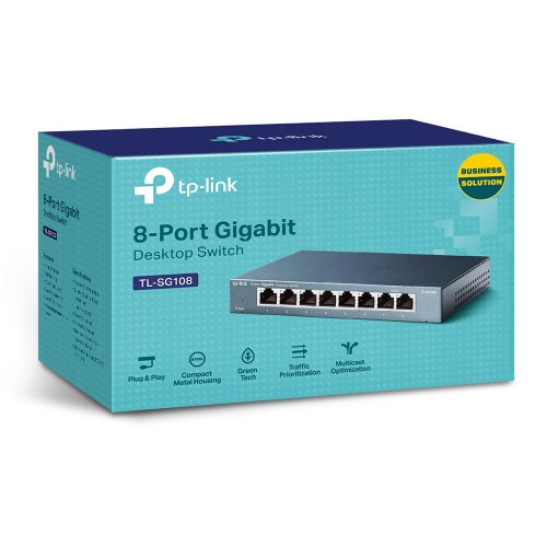 TP-Link TL-SG108 V4 8-Port 10/100/1000Mbps Desktop Switch — image 2 of 3