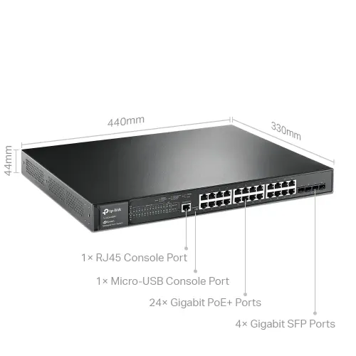 TP-Link TL-SG3428MP JetStream 28-Port Gigabit L2+ Managed Switch with 24-Port PoE+ — image 2 of 3