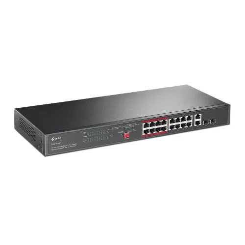 TP-Link TL-SL1218MP 16-Port 10/100 Mbps + 2-Port Gigabit Rackmount Switch with 16-Port PoE+ — image 2 of 3