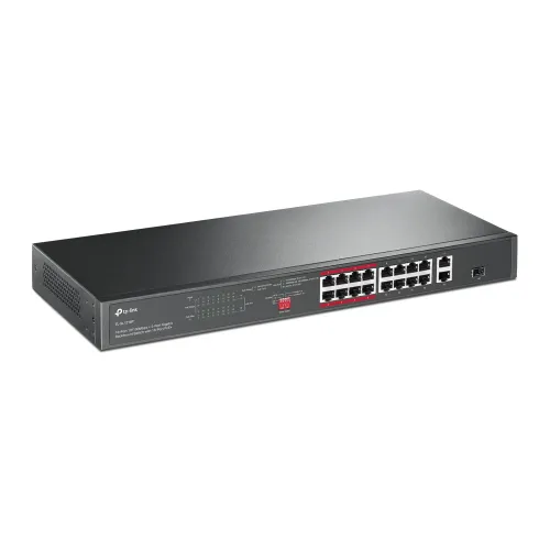 TP-Link TL-SL1218P 16-Port 10/100 Mbps + 2-Port Gigabit Rackmount Switch with 16-Port PoE+ — image 2 of 3