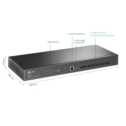 TP-Link TL-SX3008F JetStream 8-Port 10GE SFP+ L2+ Managed Switch — image 3 of 3