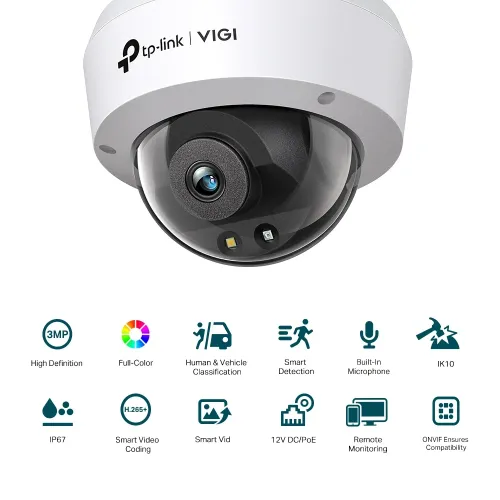 TP-Link VIGI C230 3MP Full-Color Audio Dome IP Camera — image 3 of 3