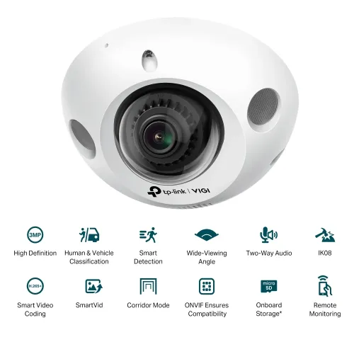 TP-Link VIGI C230I Mini 3MP IR Audio Dome IP Camera — image 3 of 3