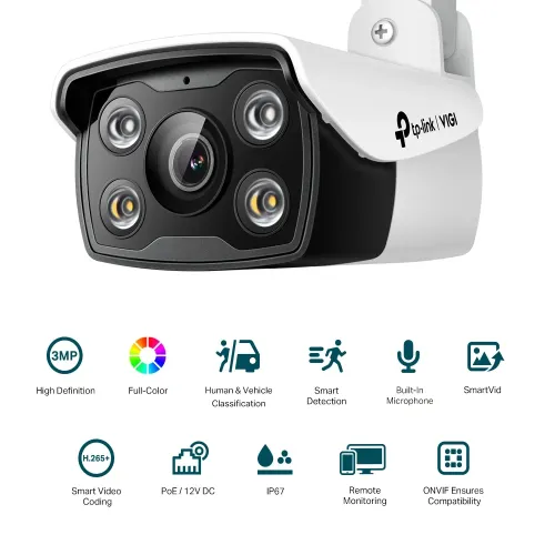TP-Link VIGI C330 3MP 4mm Lens Full-Color Audio Bullet IP Camera — image 3 of 3