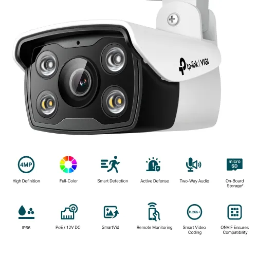 TP-Link VIGI C340 4MP 4mm Lens Full-Color Audio Bullet IP Camera — image 3 of 3