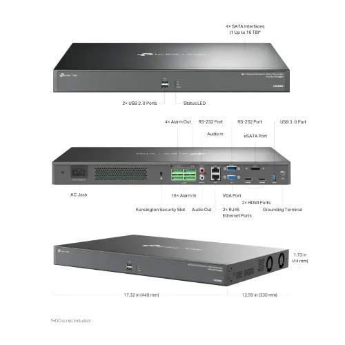 TP-Link VIGI NVR4064H 64-Channel 4K Network Video Recorder (NVR) — image 4 of 4