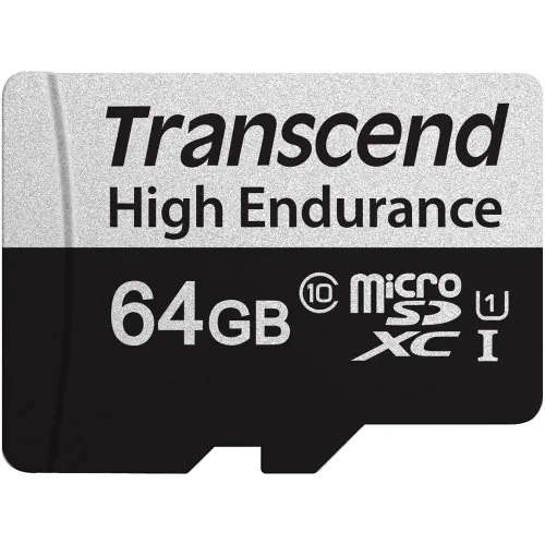 Transcend USD350V U1 64GB High Endurance MicroSD Memory Card with Adapter — image 2 of 2