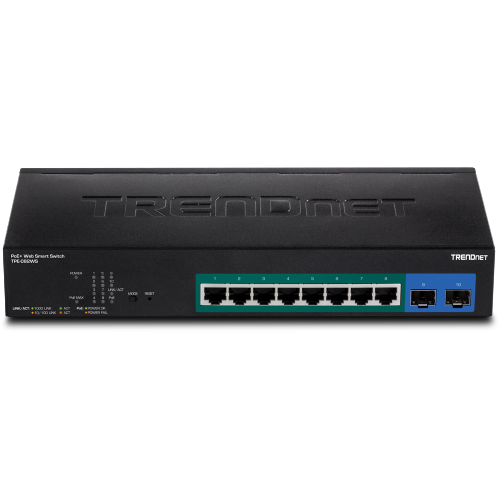 TRENDnet TPE-082WS 10-Port Gigabit Web Smart PoE+ Switch — image 2 of 3