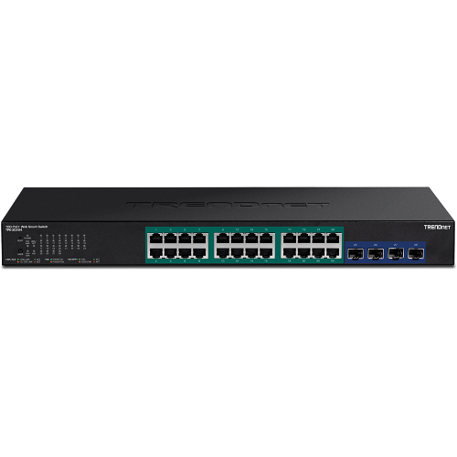 TRENDnet TPE-30284 28-Port Gigabit Web Smart PoE+ Switch with 4 x 10G SFP+ slots — image 2 of 3