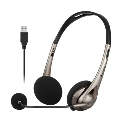 Verbatim Noise Cancelling Headset with Boom Mic #66556