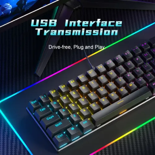 Zifriend BD61 Rainbow Backlit Hot Swappable Mechanical Keyboard — image 3 of 4