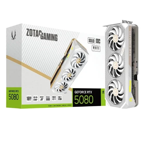 ZOTAC GAMING GeForce RTX 5080 SOLID OC White Edition 16GB GDDR7 Graphics Card