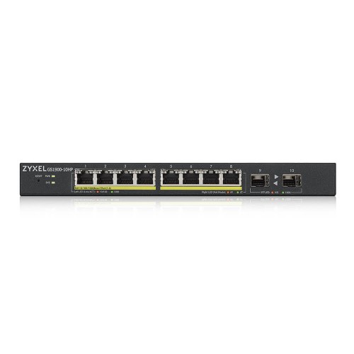 Zyxel GS1900-10HP 8-port GbE Smart Managed PoE Switch with GbE Uplink — image 3 of 4