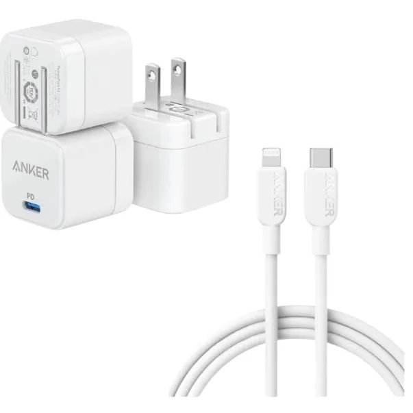 Anker PowerPort III 20W Cube PD Charger with USB-C to Lightning Cable (B2149)