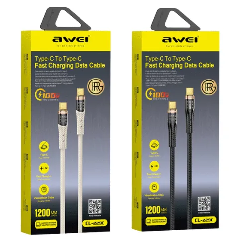 AWEI CL-229C 100W Type-C to Type-C Fast Charging Data Cable — image 2 of 2
