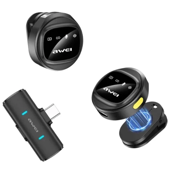 AWEI MK3 Magnetic Lavalier Dual Wireless Microphone System