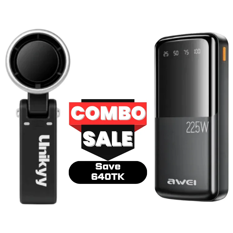Awei P10K Power Bank & Unikyy Blade Pro Fan – Combo