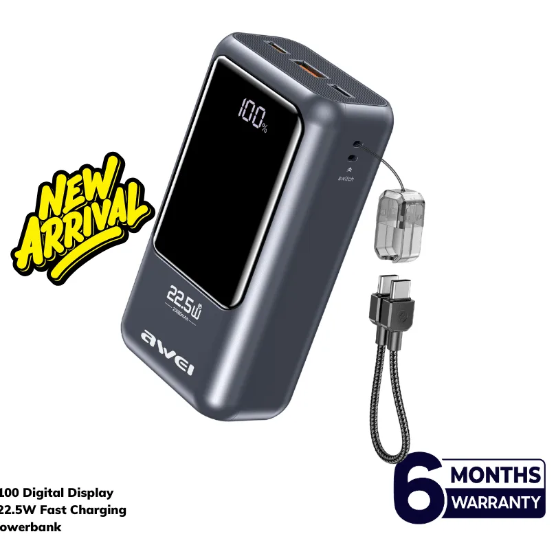 Awei PA-100 Digital Display 20000mAH 22.5W Fast Charging Powerbank