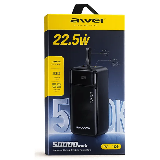 Awei PA-106 Multi‑Port 50000mAh 22.5W Portable Power Bank — image 3 of 4