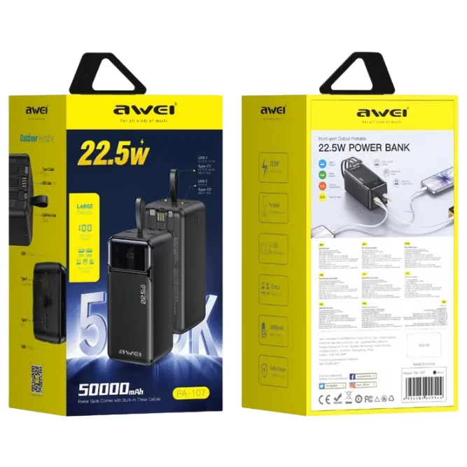 Awei PA-107 50000mAh 22.5W Power Bank — image 2 of 2