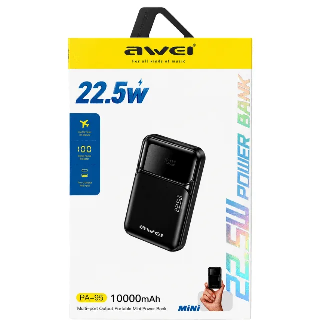 Awei PA-95 Mini 10000mAh 22.5W Portable Mini Power Bank — image 2 of 4