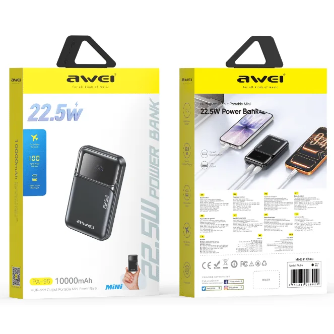 Awei PA-95 Mini 10000mAh 22.5W Portable Mini Power Bank — image 4 of 4
