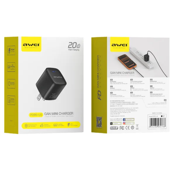 Awei PD90-US 20W GaN Mini Charger: Fast Charging — image 2 of 2