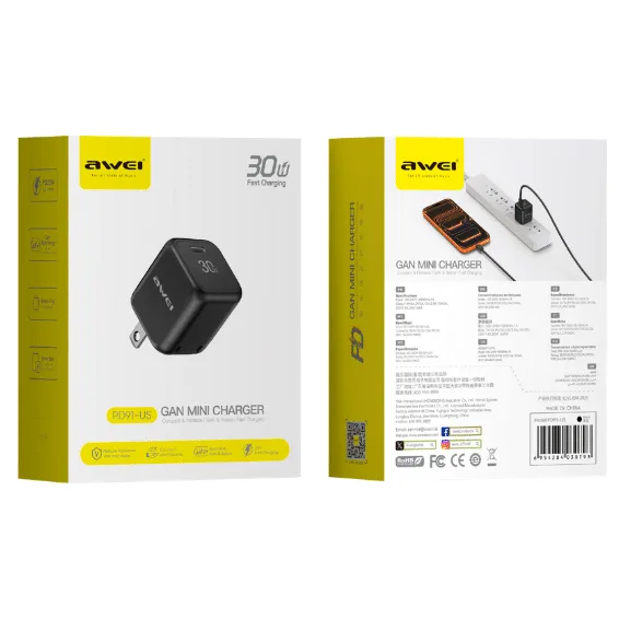 Awei PD91-US 30W GaN Mini Charger: Fast Charging — image 3 of 3