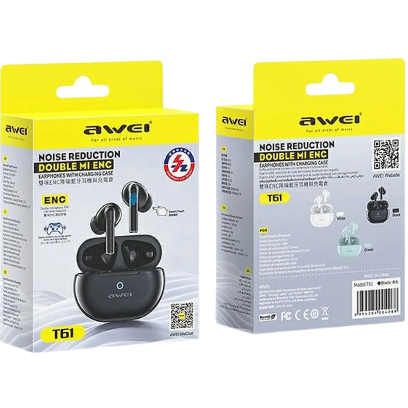 Awei T61 Wireless Bluetooth ENC Earbuds — image 3 of 3