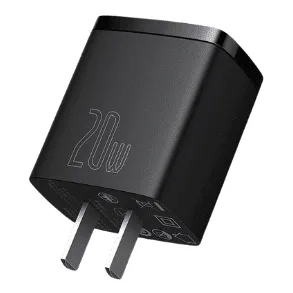 Baseus 20W Compact Super Quick Charger Dual Port U+C 20W