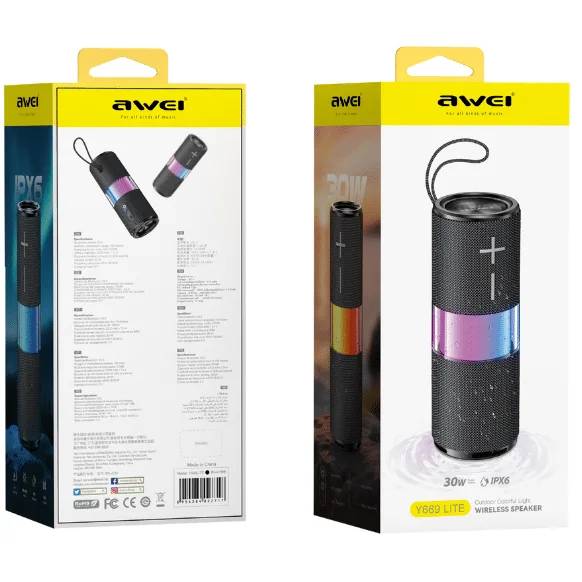 Awei Y669 Lite IPX6 Waterproof Bluetooth Speaker with 30W RGB Lights — image 2 of 2